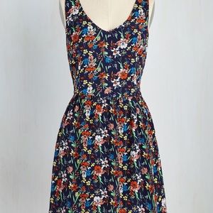 New Mod Cloth Peach Love Open Back Floral Dress, S